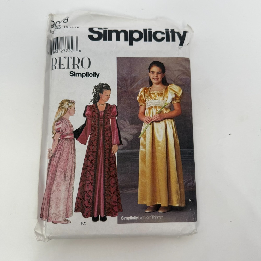 Simplicity Sewing Pattern 9078‎ Dress Vest Renaissance Medieval Girls 12-16